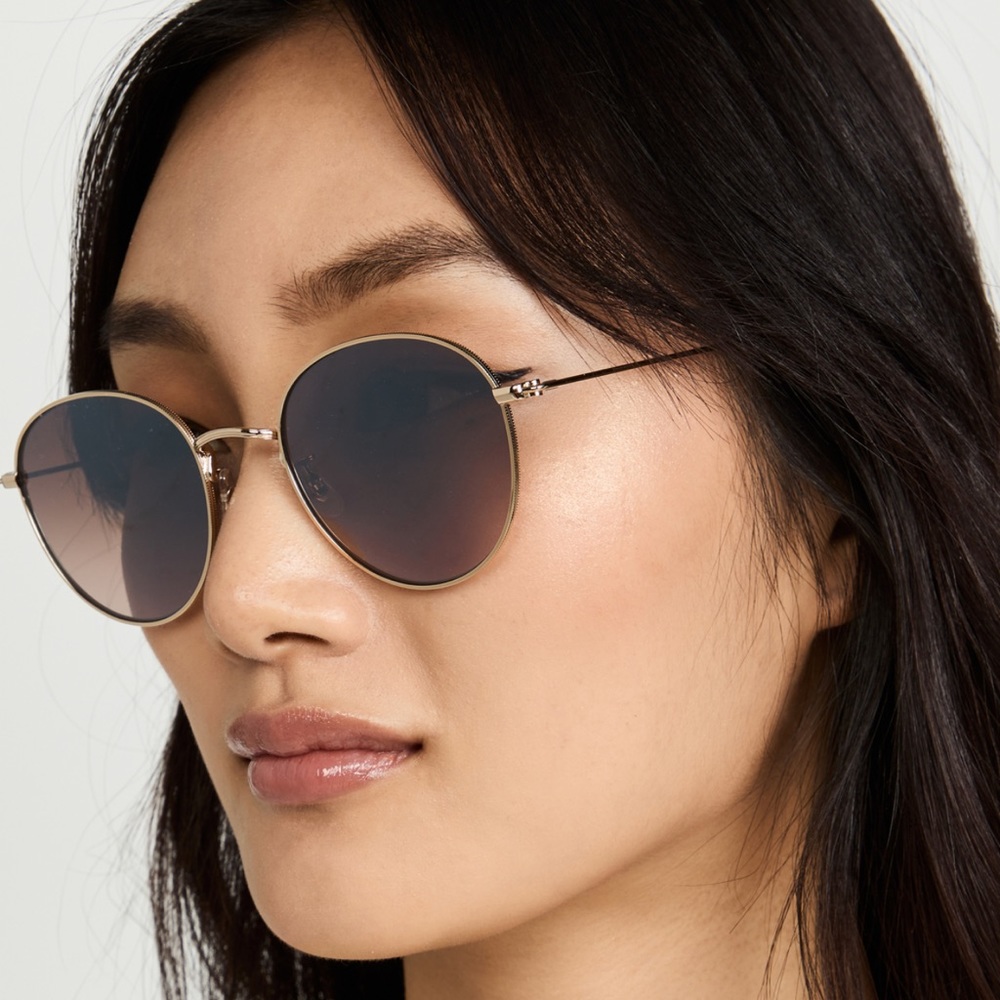 Garrett Leight Paloma M Sunglasses, Gold-pure Glass